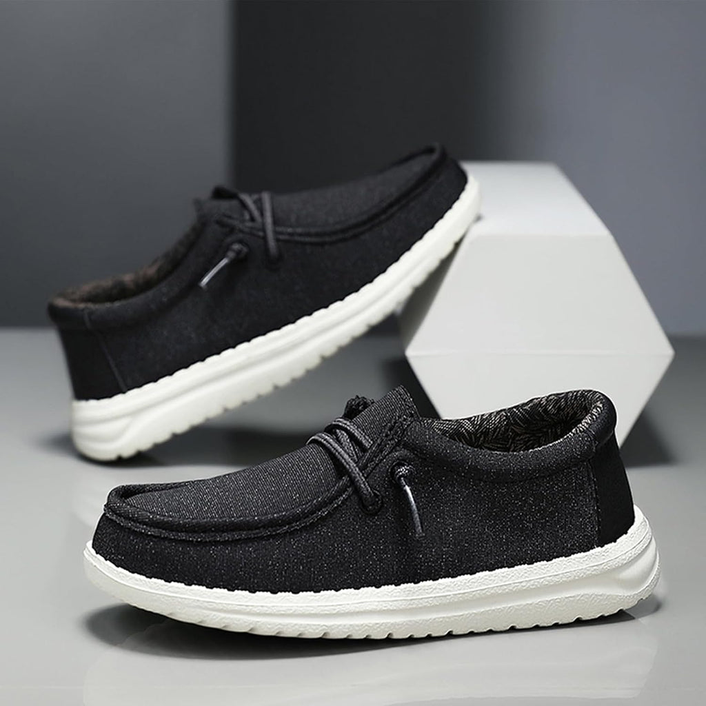 Unisex-Child Black Boys Girls Loafers Kids Slip-On Boat Dress Shoes