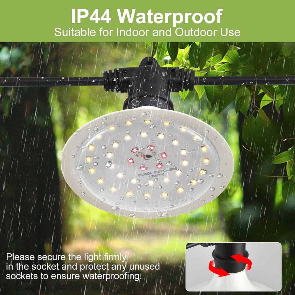 Grow Lights for Indoor Plants, Full Spectrum Grow Light Bulbs, 15W, E26 Base, High PPF Plant Light Bulbs