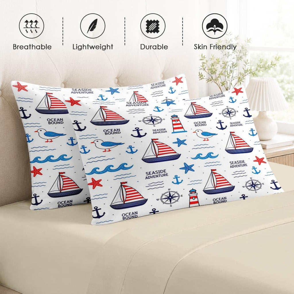 Comforter Set with Sheets, 7 Pieces Beach Ocean Bedding