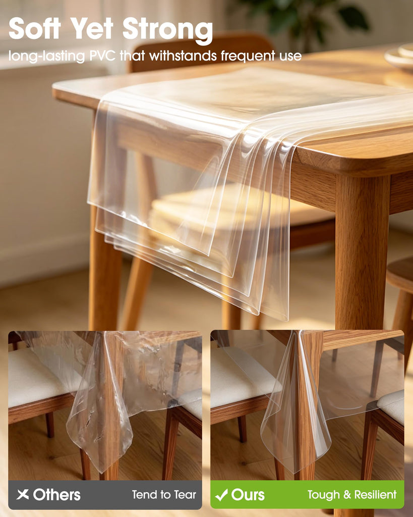 Clear Plastic Table Cover Protector 60 x 120 Inch