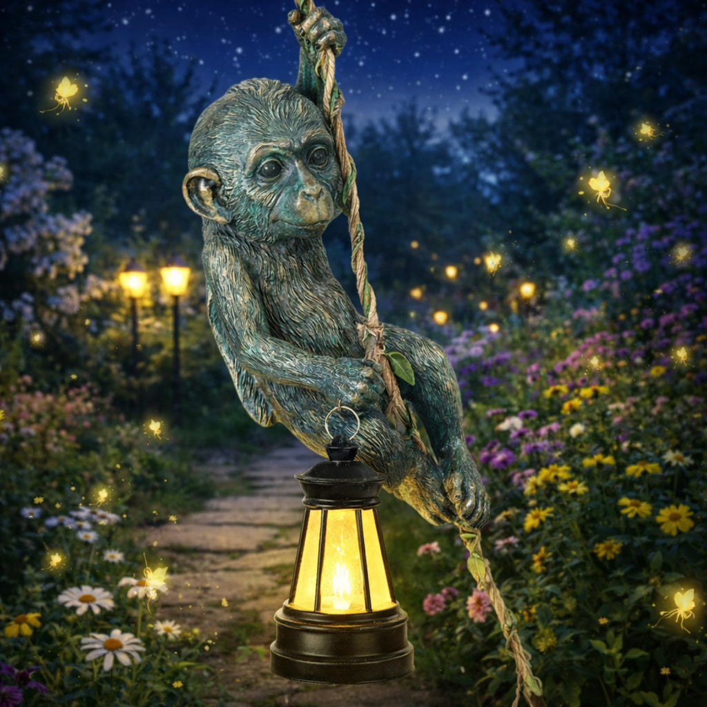 Bronze Solar Monkey Statue | Casa Home Living