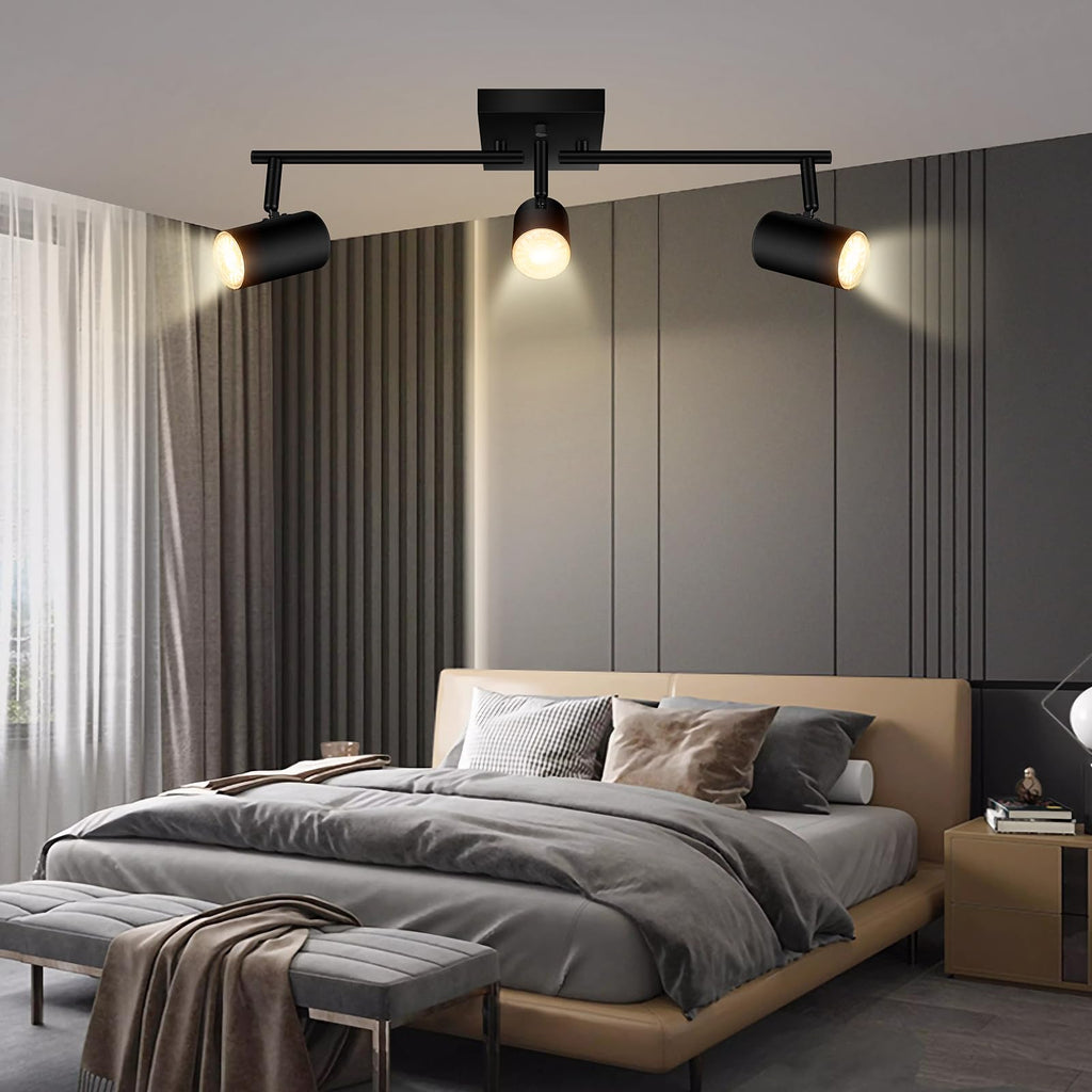 Track Lighting Fixtures Ceiling, 3 Way Track Lighting Kit, LED Track Lighting with Rotatable Light Heads, Modern