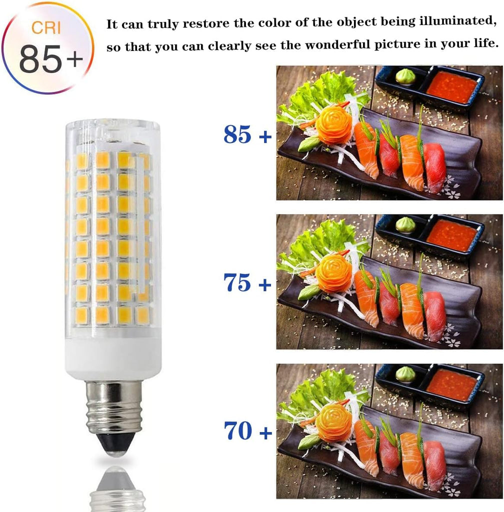 E11 Led,8W Dimmable E11 Mini Candelabra led,80W Halogen Bulb Replacement,800LM,AC110V-130V,JD T3/T4,Warm White