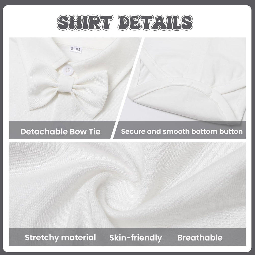 Baby Boy Suit Set Infant Tuxedo Formal Outfit Ivory White
