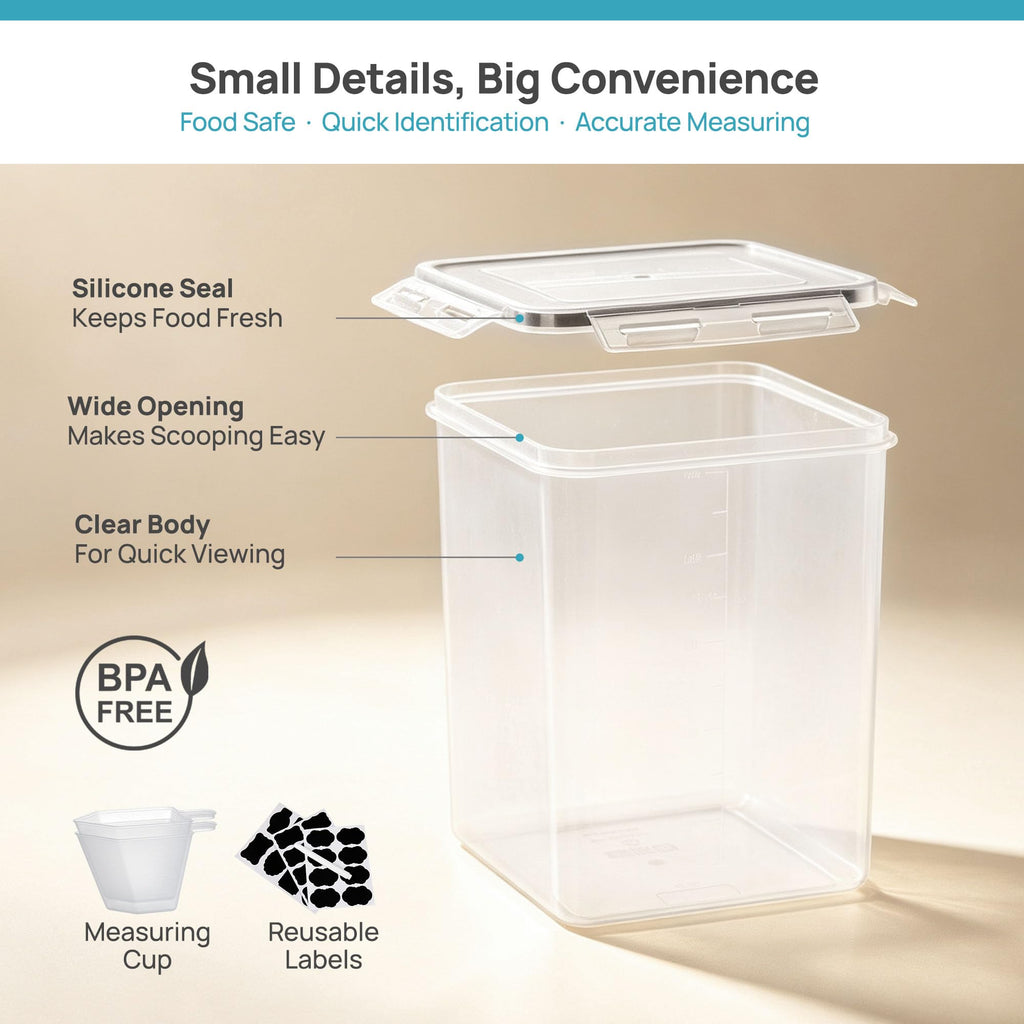 3 PCS Flour and Sugar Storage Container Sets for Beginner Bakers