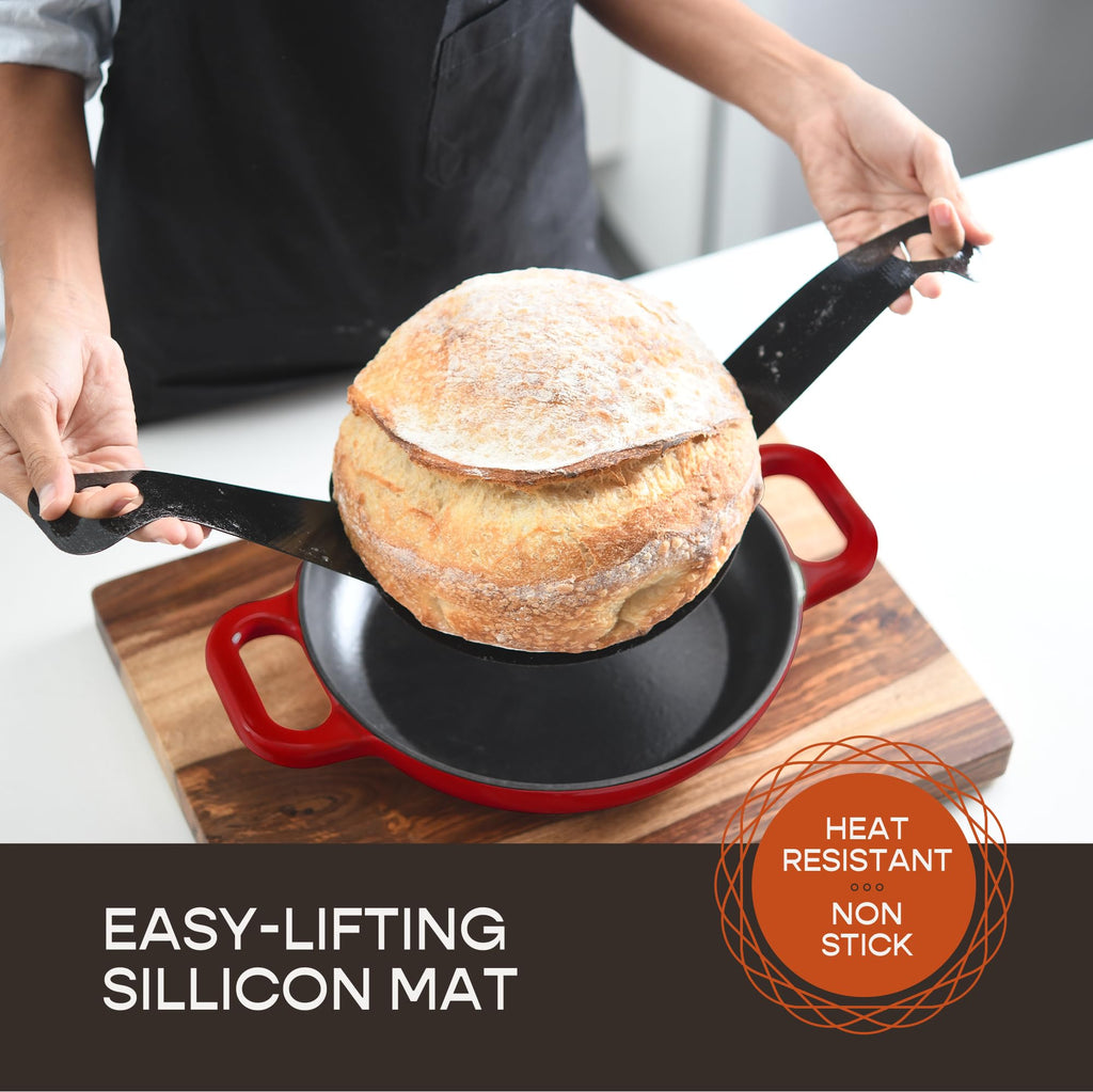 Enameled Cast Iron Dutch Oven for Sourdough Bread Baking | 6 Quart Round Pot with Lid | 10 Inch Ceramic Enamel Thick