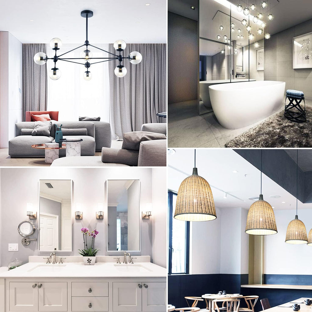 G16.5 LED Bulb,E12 40W Candelabra Dimmable Chandelier Light Bulbs 4000K Daylight White Clear 400lm 4W G50 Vintage LED