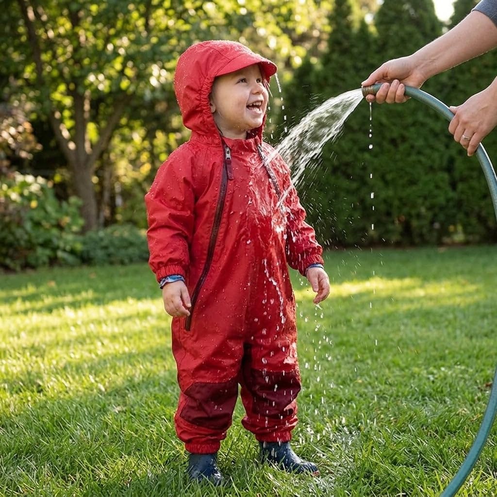 Muddy Buddy Kids Waterproof Rain Suit One-Piece Coverall, Dual Zippers, Sealed Seams, Reinforced Knees - Boys & Girls