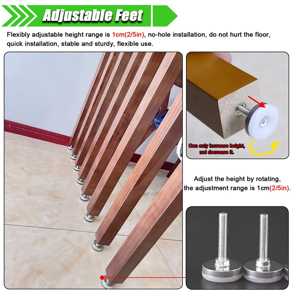 Wood Slats Screen Partition Post 10 Pack, Floor to Ceiling Wall Partition Post Room Divider Adjustable Height