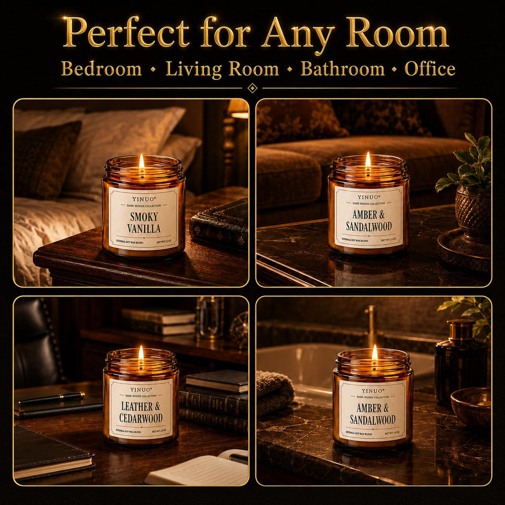 Scented Candle Gift Set, 9 Pack 3.5oz Fall & Winter Amber Jar Candles