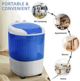 Mini Spin Dryer Portable Washing Machine, Compact Laundry for Home, Apartment, RV, Blue