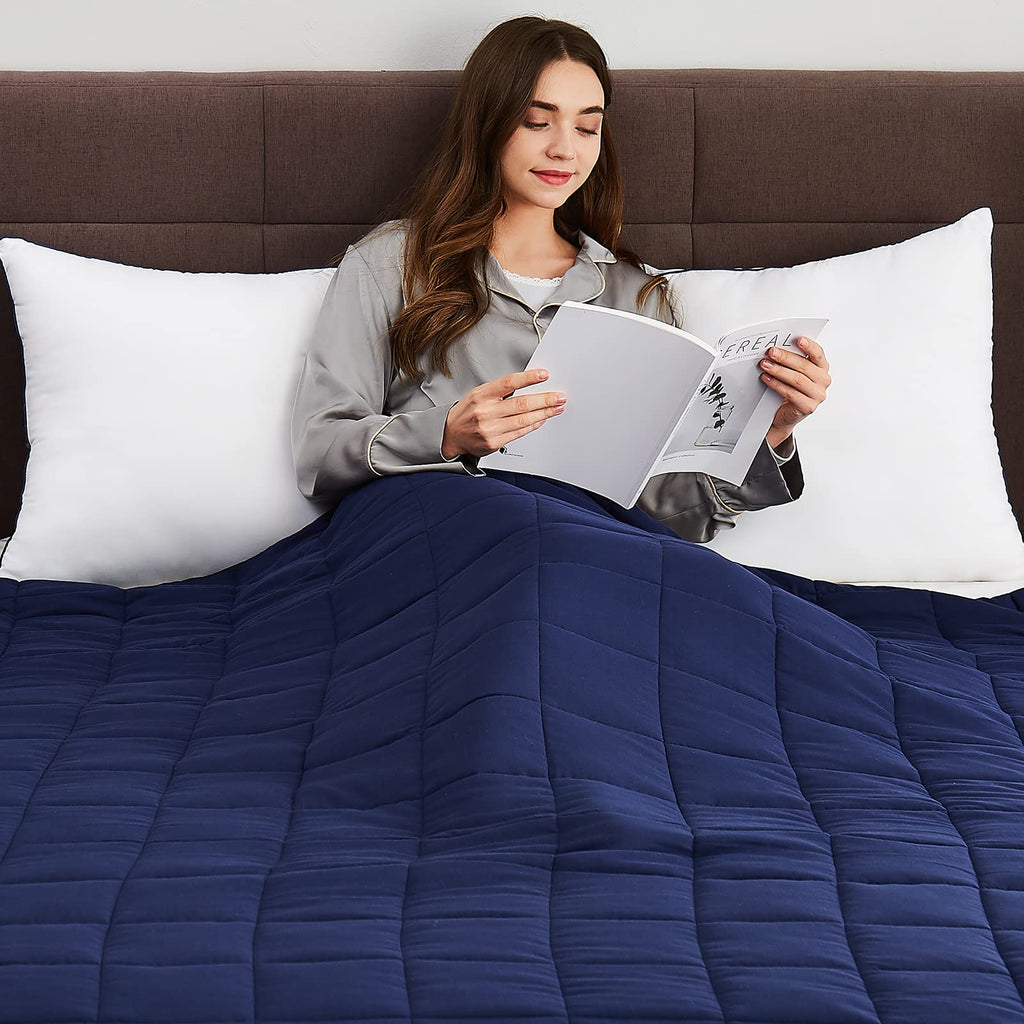 12 lbs Weighted Blanket Twin Full Size, 48" x 72" Cooling Weighted Blanket, Heavy Throw Blanket Gifts for Adults, All