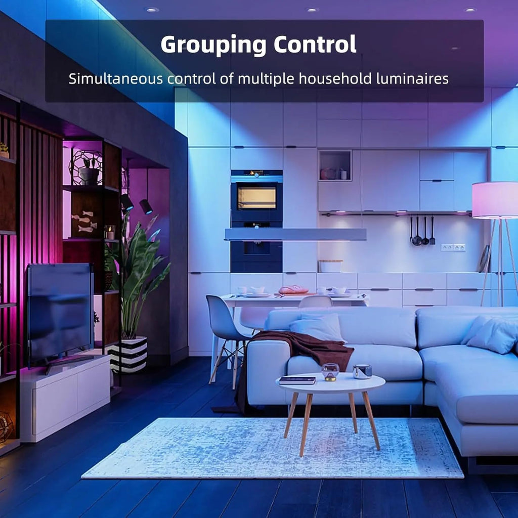 Smart Light Bulbs, 60W Equivalent WiFi Bluetooth Dimmable LED RGB Light Bulbs, Full Color Changing Smart Light Bulb