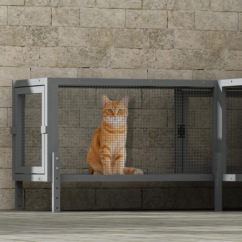 Modular Cat Tunnel 92.1" L Weatherproof Extendable Outdoor Cat Run