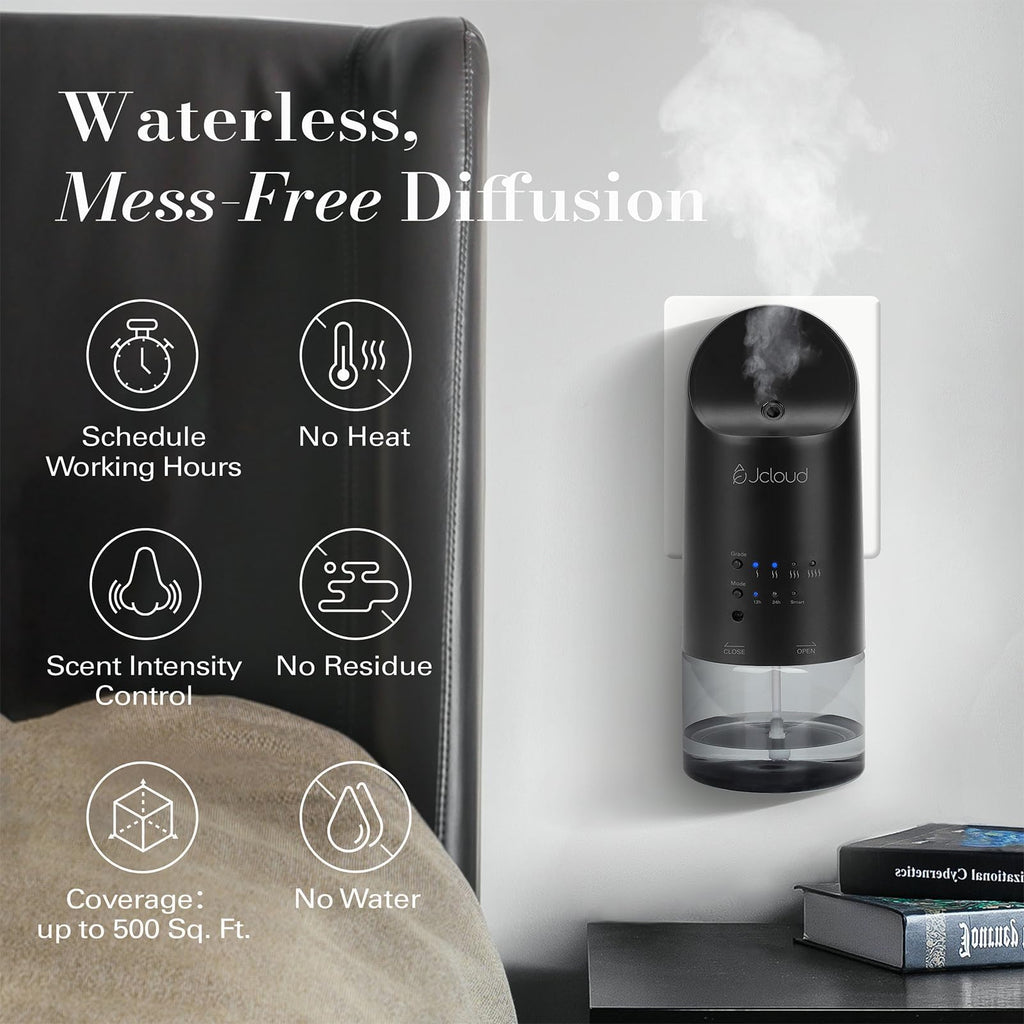 Waterless Plug in Scent Diffuser for Essential Oils, 2 Pack, Black