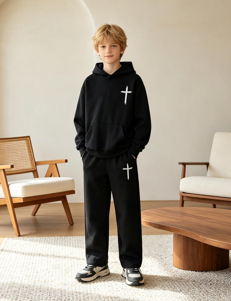 Boys Clothes 2 Piece Long Sleeve Hoodie Sweatshirts and Sweatpants Set Boy Fall Winter Outfits