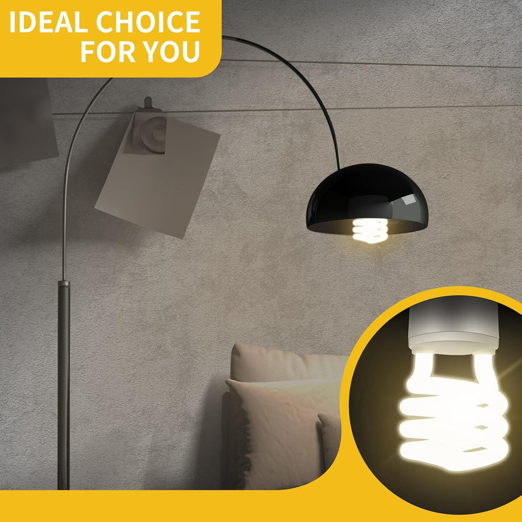 2 Pcs 13W 120v 60Hz GU24 CFL LED Light Bulbs 2 Prong Base T3 3500K