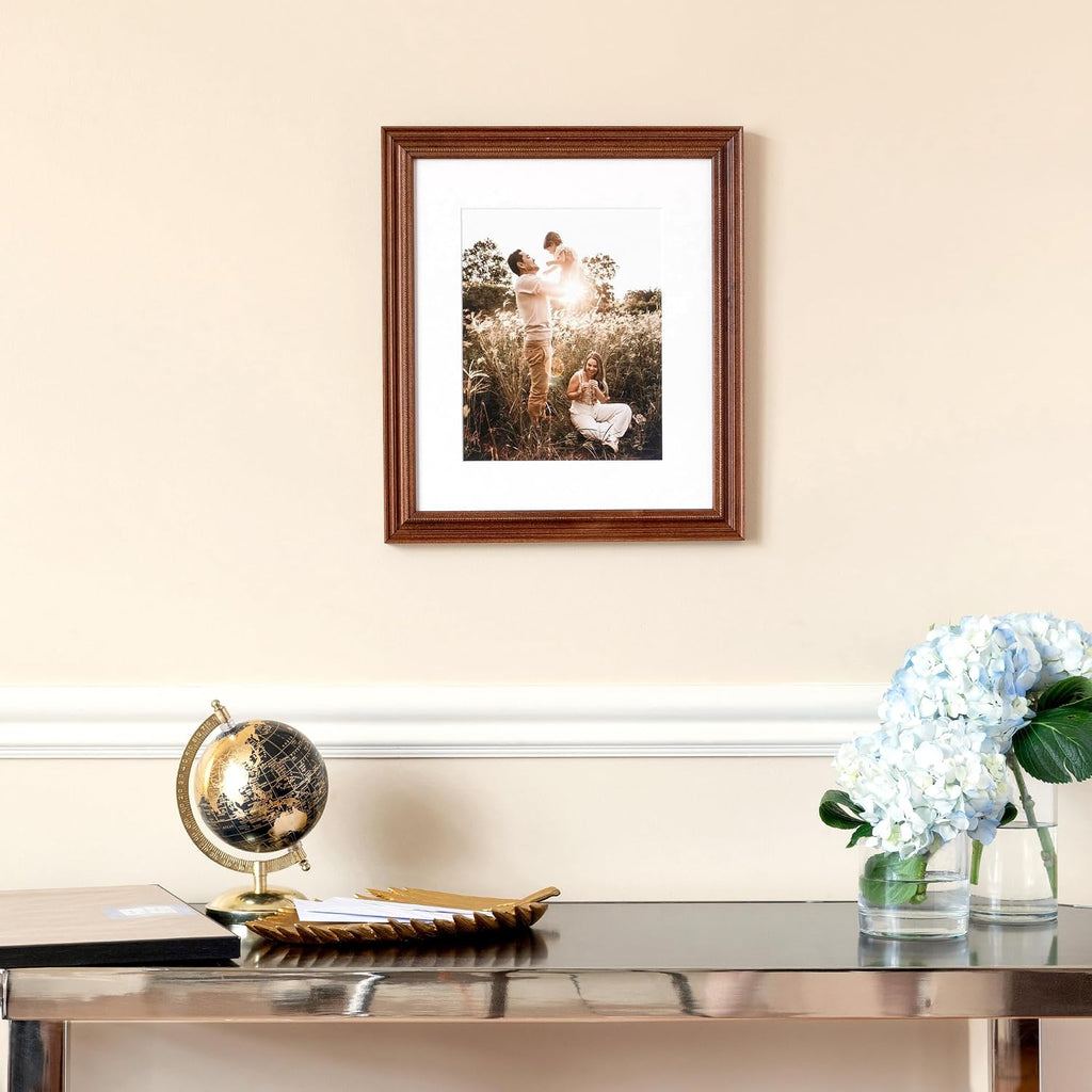 24x36 Inch Brown Picture Frame, This 1.25" Custom Wood Poster Frame is Walnut Stain, for Your Art or Photos - Comes