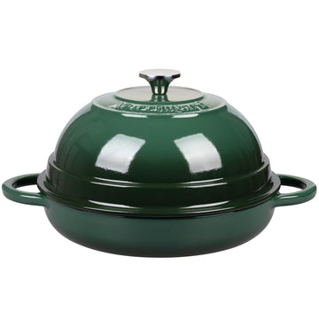 Cast Iron Enameled Dutch Oven Pot with Lid for Bread Baking, Bread Oven, 6 Quart, Dark Green