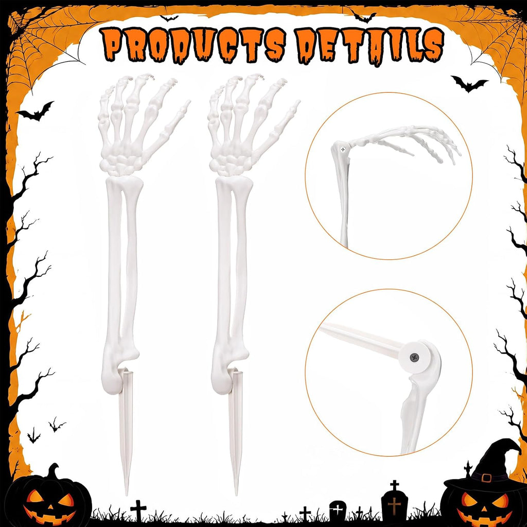 Halloween Skeleton Hands Decorations Outdoor - Set of 12