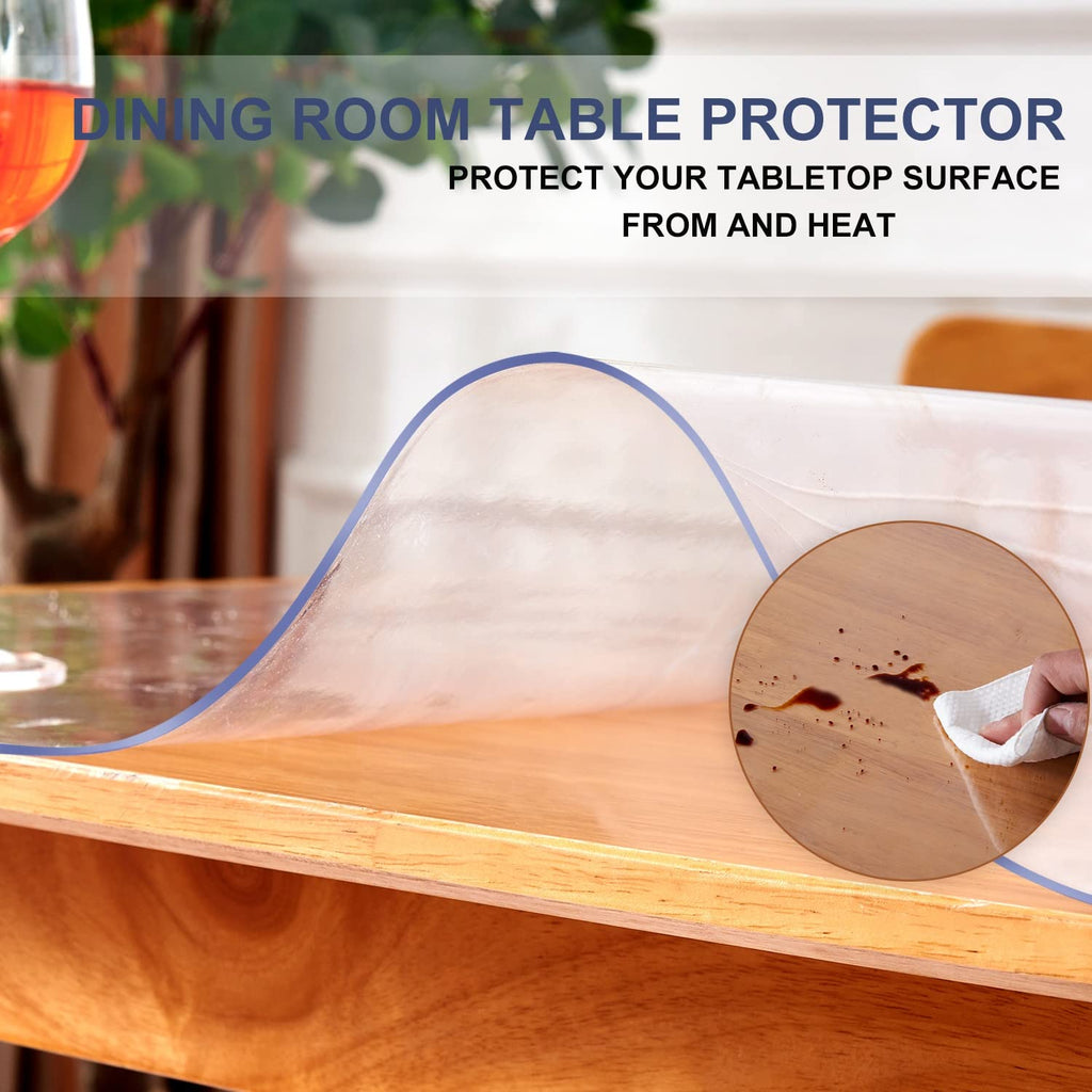 Clear Plastic Protector Wood Furniture Table Topper Protective Cover Dining Living Room Countertop Thick PVC