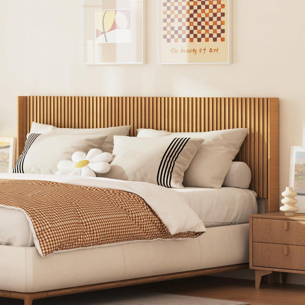 King Headboard Only, 80" Wide Headboard, Mid Century Modern Farmhouse Boho HeadBoard, Fluted Panel, Wall Mount