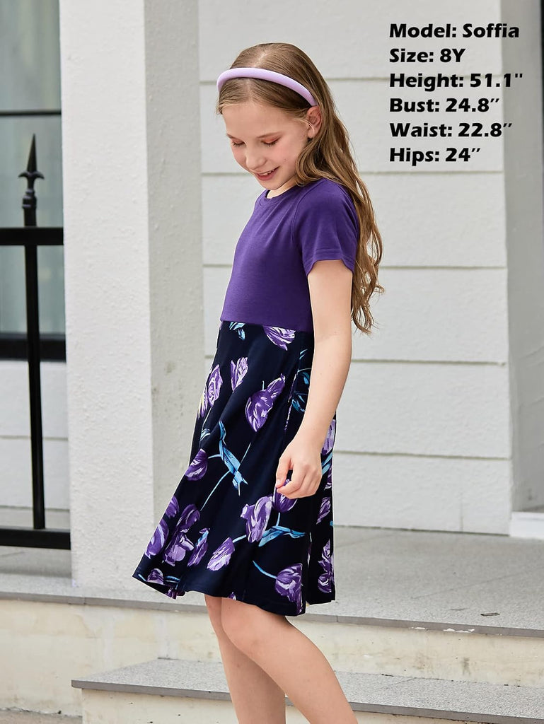 Girls Fit and Flare A-Line Casual Dress