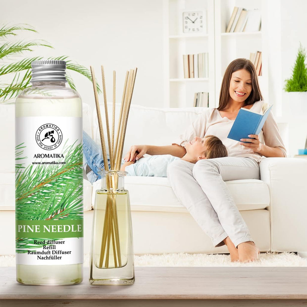 Pine Diffuser Refill 6.8 Fl Oz - Fresh & Long Lasting Fragrance - Scented Reed Diffuser - Diffuser Oil Refill - Set of 68