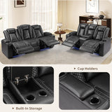 ANJ Modular Power Recliner Set: 5-Seat Home Theater Seating,3 Seat Recline Sofa and Loveseat (Center Console & Fixed