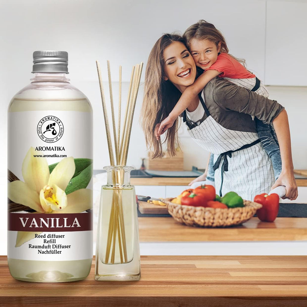 Vanilla Reed Diffuser Refill with Natural Vanilla Essential Oil - 17 Fl Oz - Fresh, Long-Lasting Fragrance - Set of 17
