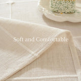 White Linen Tablecloth Rectangle 53 x 86 Inch, Cotton Linen Table Cloth Rectangle Heavy Weight Washa