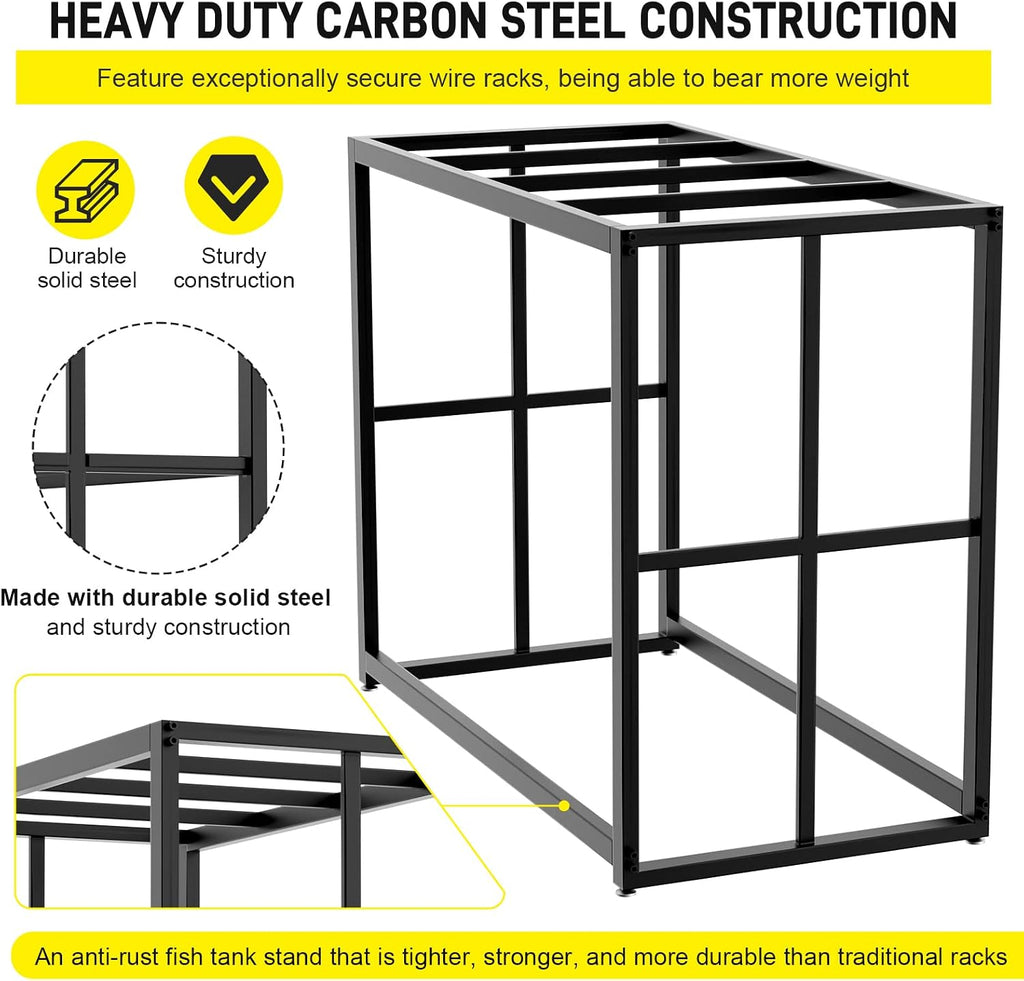 Fish Tank Stand Metal Aquarium Stand 40 Gallon Aquarium Turtle Tank 36.5" x 18.5" x 29.5"