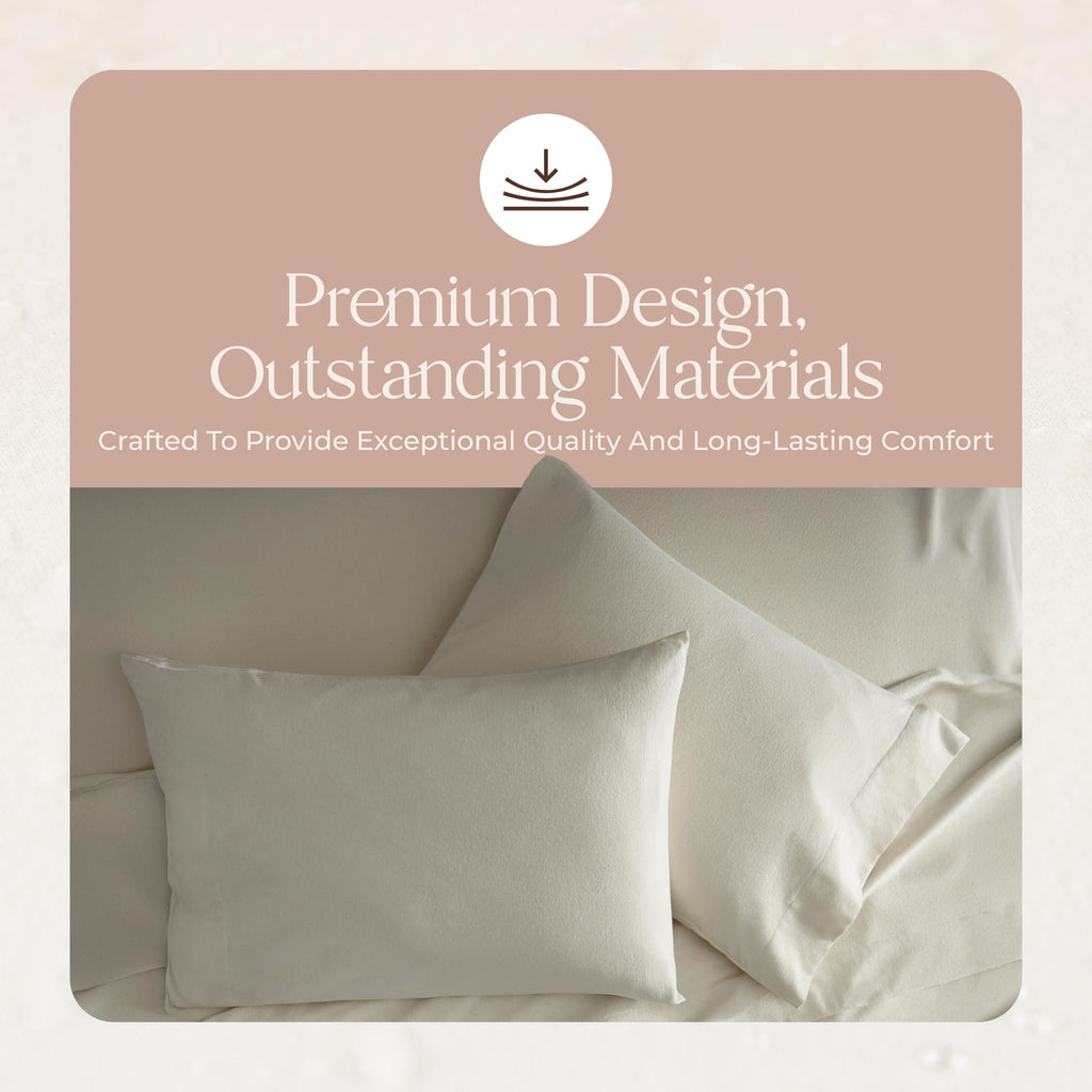 100% Organic Flannel Sheets - GOTS Certified 100% Cotton Flannel Sheets Set with Comfortable Soft Brushed