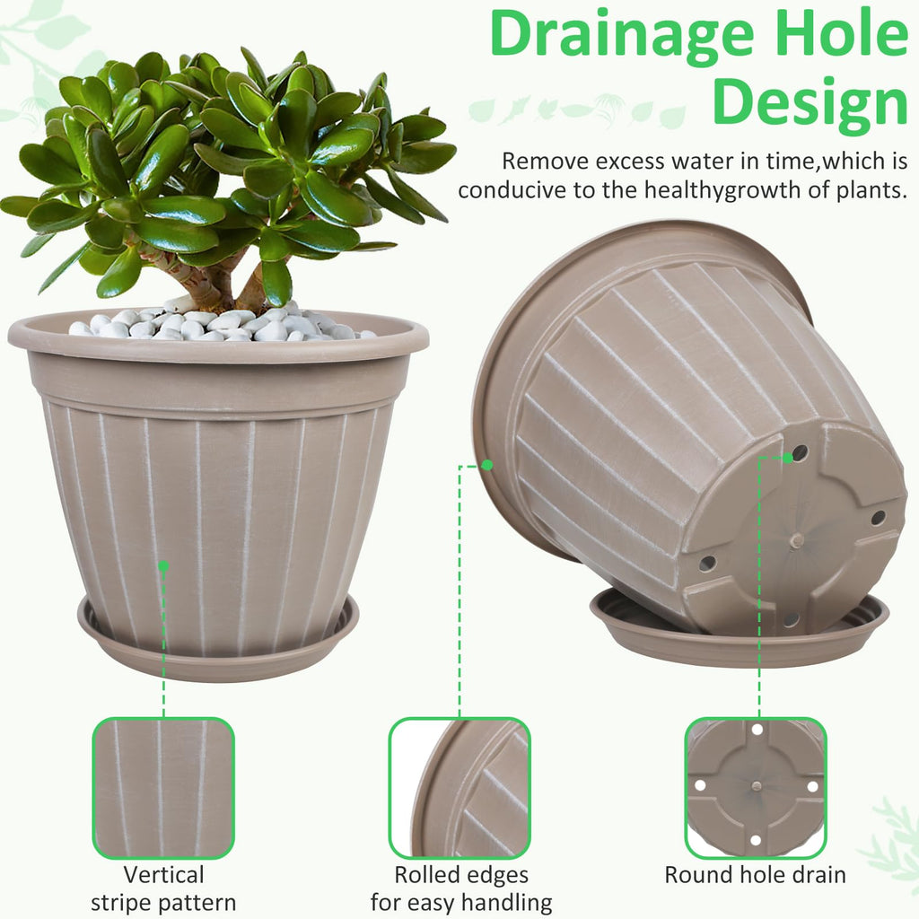 12 Inch Pots for Plants, 4 Pack Tall Planter, Large Flower Pot Outdoor