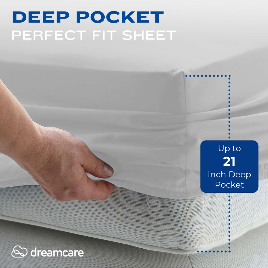 Sheet Set, 4pcs Twin XL - Extra Deep, Cooling Microfiber, Luxury Hotel Bed Sheets with Side Pocket, L. Gray