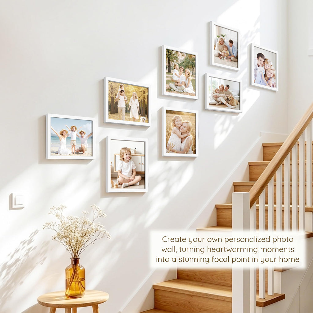 8x10 Picture Frame Set of 16, for Wall or Tabletop Display, White