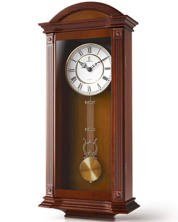 Pendulum Wall Clock, Large Hanging Wooden Grandfather Wall Clock, Quiet
