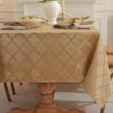 Jacquard Tablecloth Rectangle Damask Fabric Table Cloth, Water Resistant & Wrinkle Free Polyester Ta