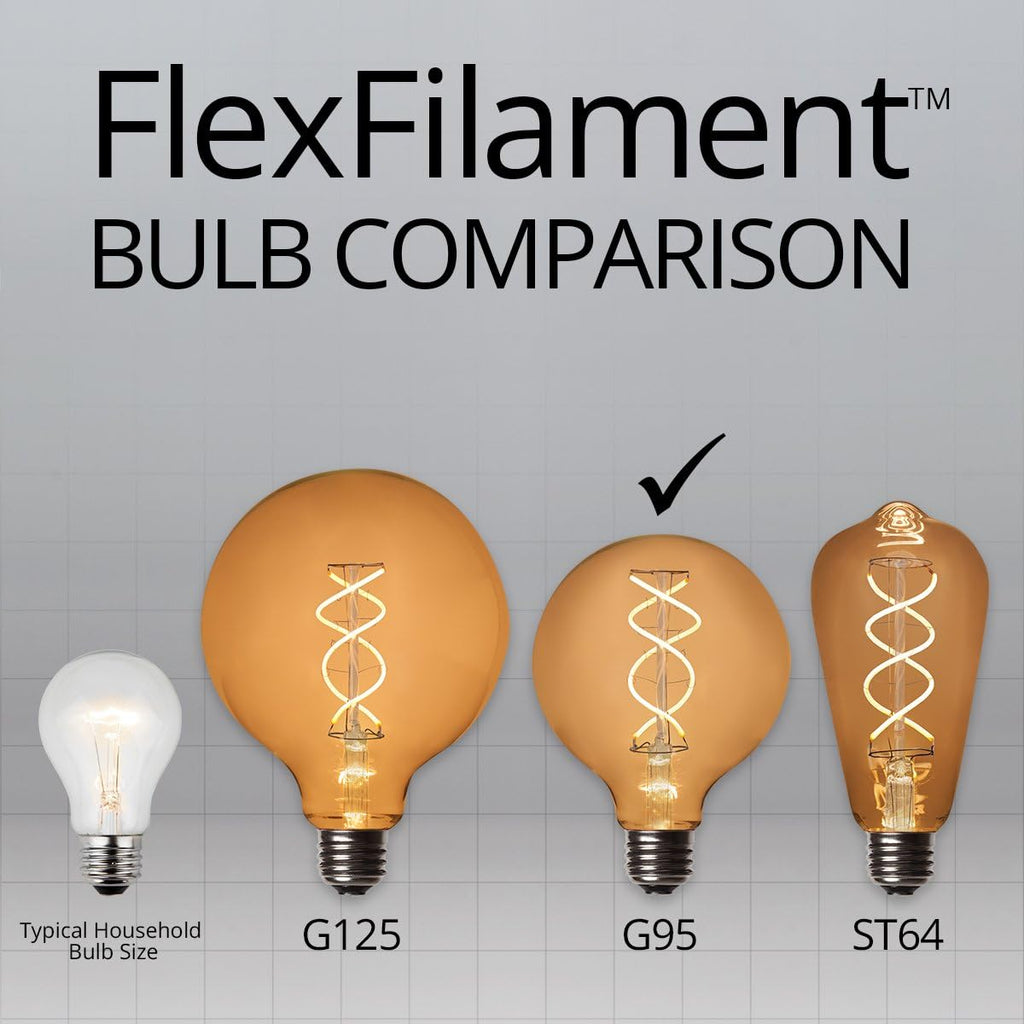 LED Edison Light Bulb, LED Filament Vintage Bulb Dimmable Edison Bulb LED Filament Vintage Bulb, Flexible Filament