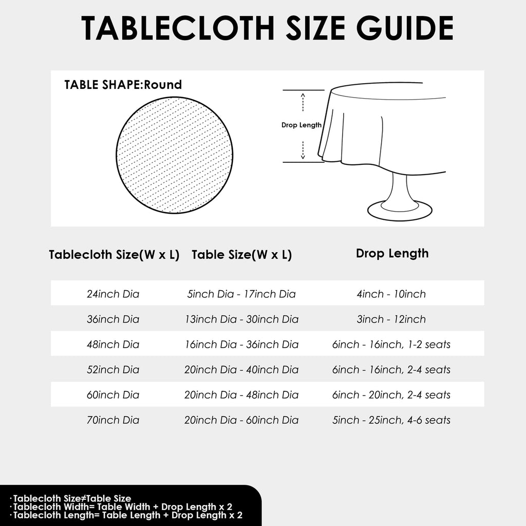 Waterproof Cotton Linen Washable Round Tablecloth 36 Inch Coffee