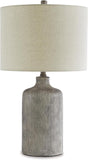 Signature Design by Ashley Linus Modern 25" Ceramic Table Lamp, Natural Stone Finish