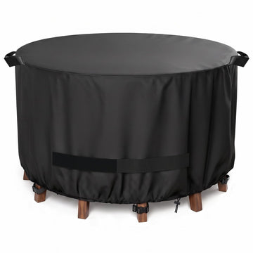 Round Patio Furniture Cover, 42Dia x 28H Inches, Black