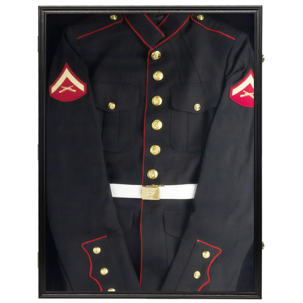 Large Jersey Display Case Frame Deep Shadow Box with Room for XL Baseball Football or Hockey Military Uniform