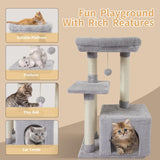 Cute Cat Tree Kitten Cat Tower for Indoor Cat Condo Sisal Scratching Posts with Jump Platform Cat Furniture Activity