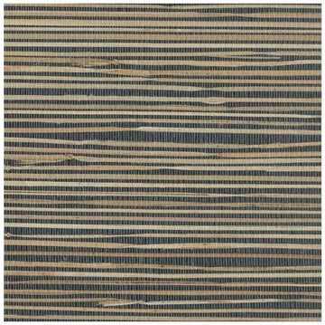 Wallcoverings NZ0786 Grasscloth Wallpaper by River Grass, Black, Cream, Beige, Khaki, Tan