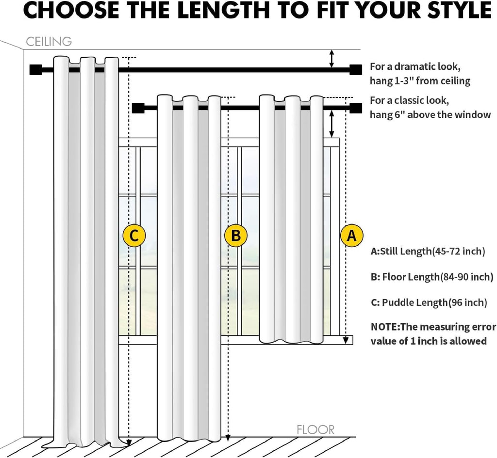 Cream 100% Blackout Curtains for Bedroom 96 Inch Long, 2 Layers Thermal Insulated Black Out Window Curtains with