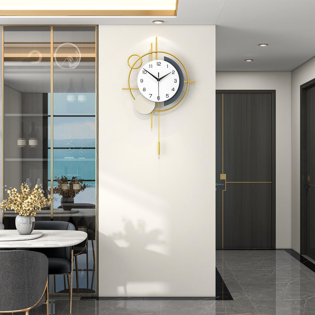 Wall Clock Decorative Pendulum Modern Wall Clock Battery Operated