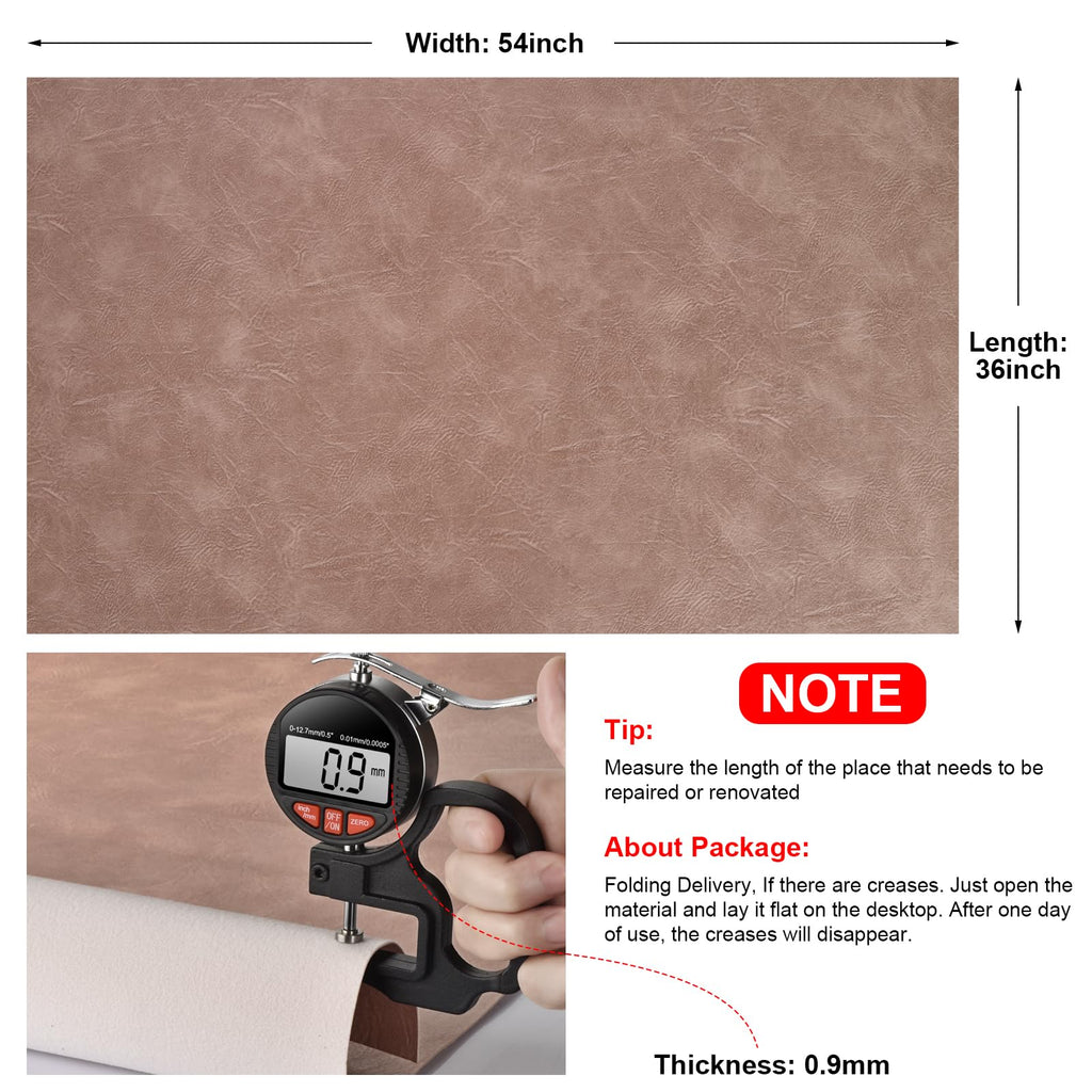 Faux Leather Fabric, Soft Synthetic PU Fabric Material, Thick Durable Synthetic Repholstery Leather Vinyl, Soft Touch