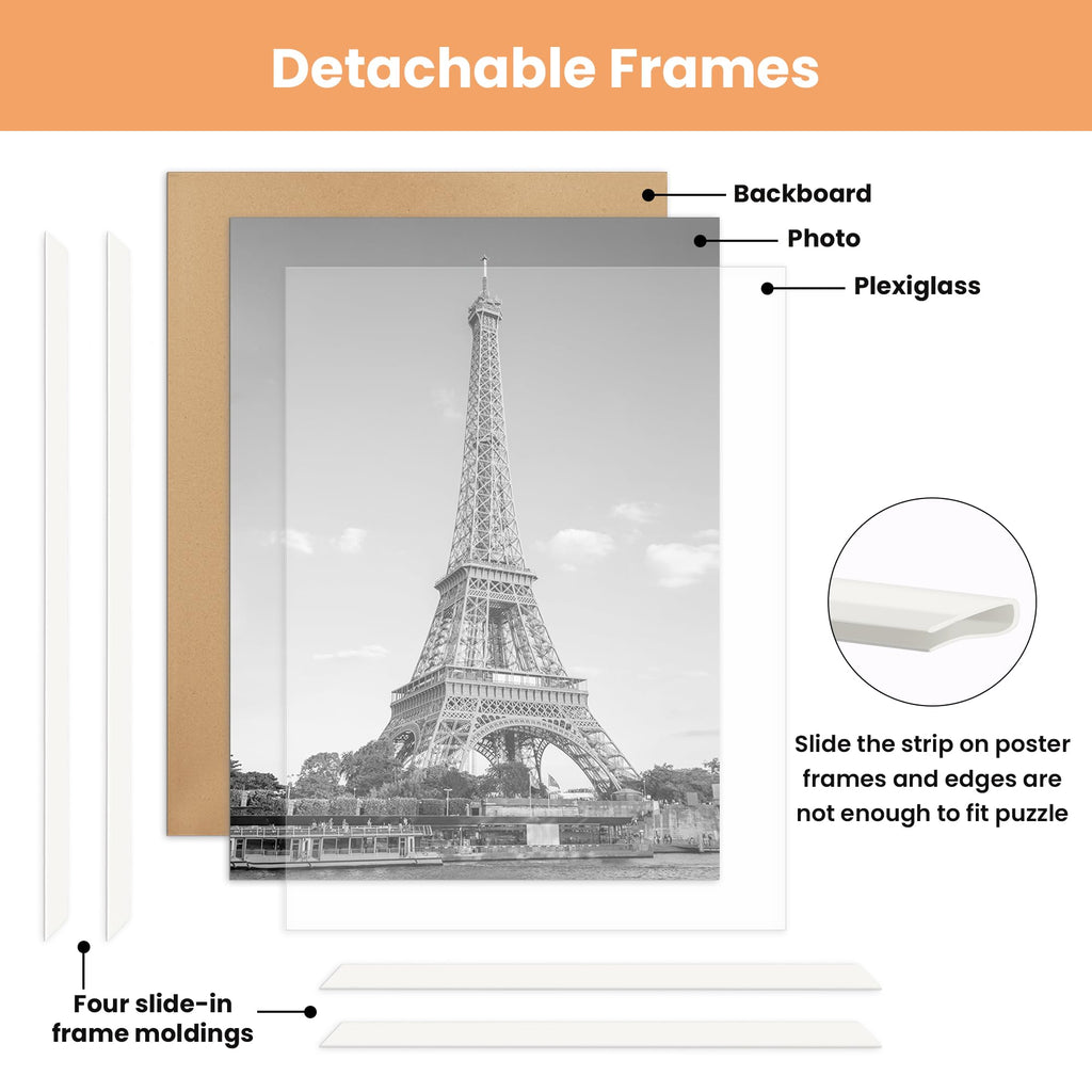 16x20 Poster Frame, Easy Slide-In Assembly, White, 3 Pack