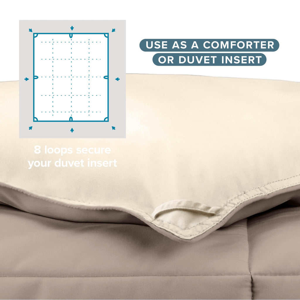 Comforter - Reversible Colors - Goose Down Alternative - Ultra-Soft - Premium 1800 Series - All